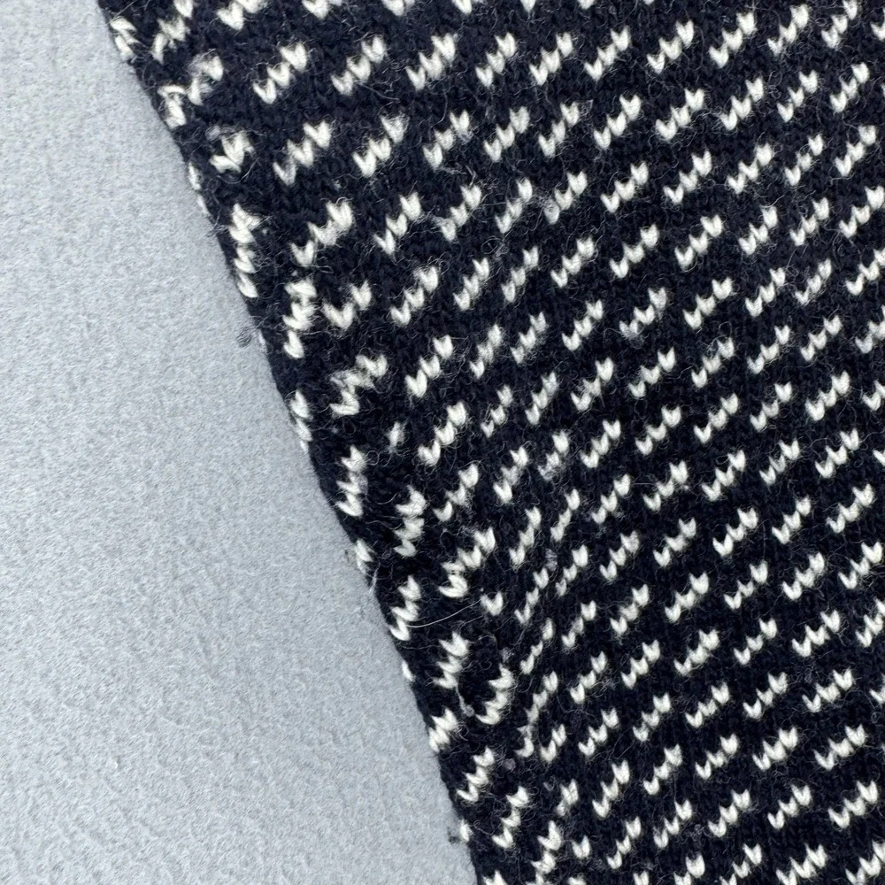 Vintage LL Bean Sweater Mens Medium Blue Birds Eye Wool Rayon Fisherman Norway - Picture 8 of 13